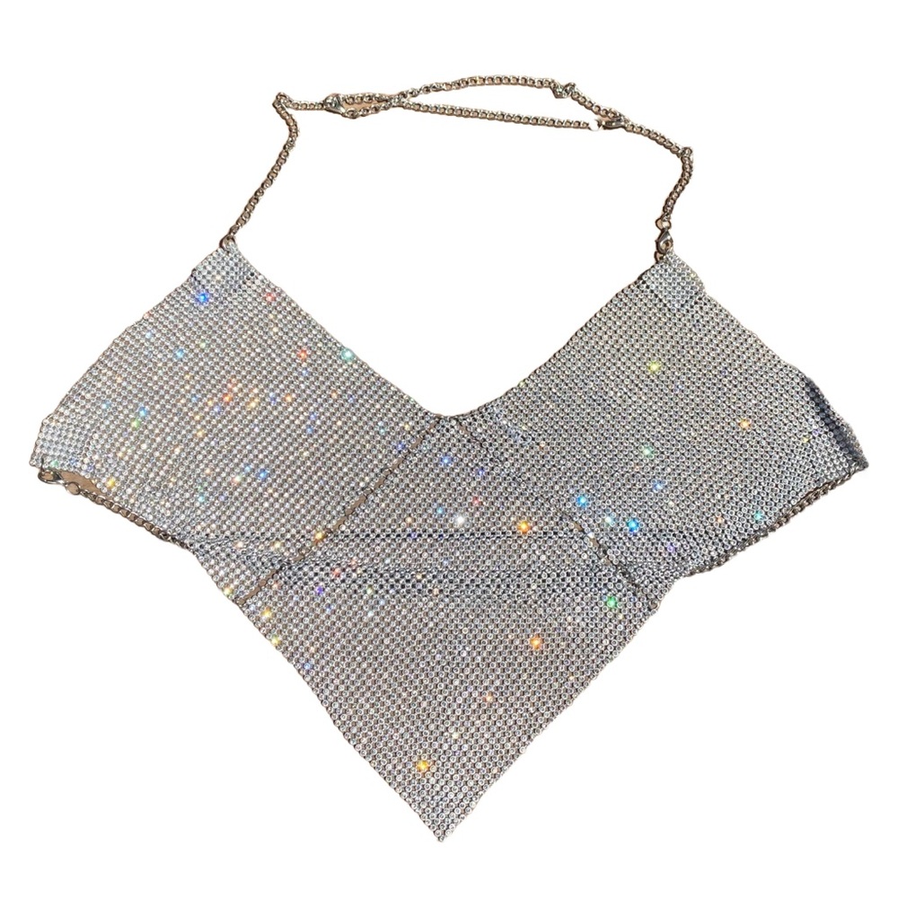 Sparkly Rhinestone Open Back Top